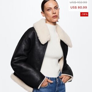 Mango Shearling collar jacket